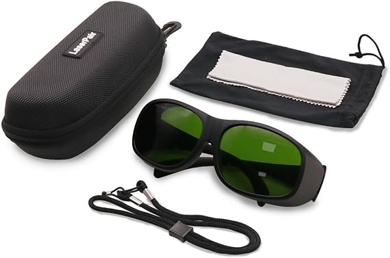 Okulary do lasera ochronne LaserPair LP33 zielone dla techników laserowych, okulary ochronne do lasera medycznego, okulary do lasera diodowego